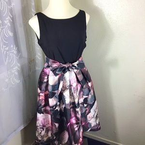 SLNY cocktail high low dress floral print